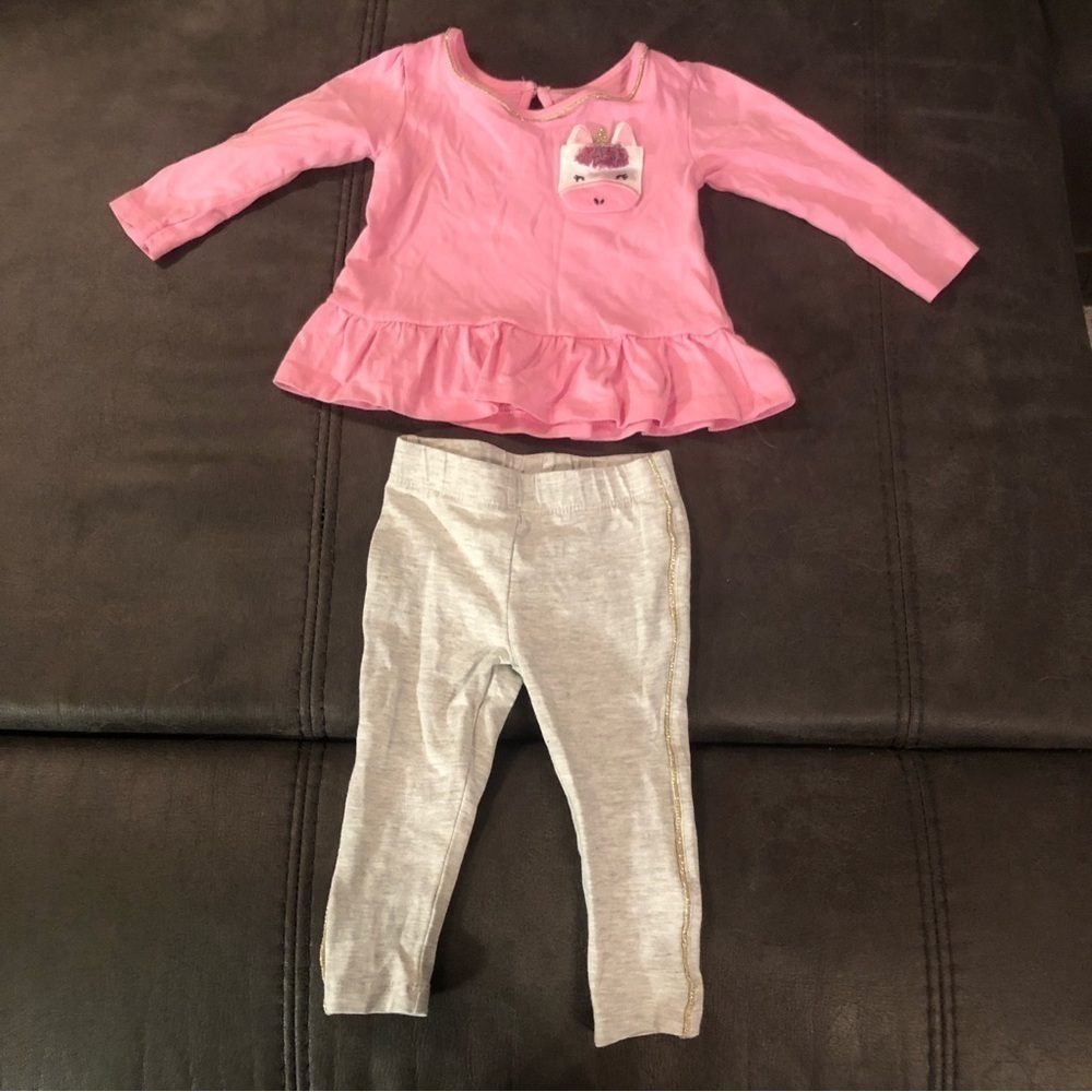 Unicorn Long Sleeve Shirt and Pants Outfit